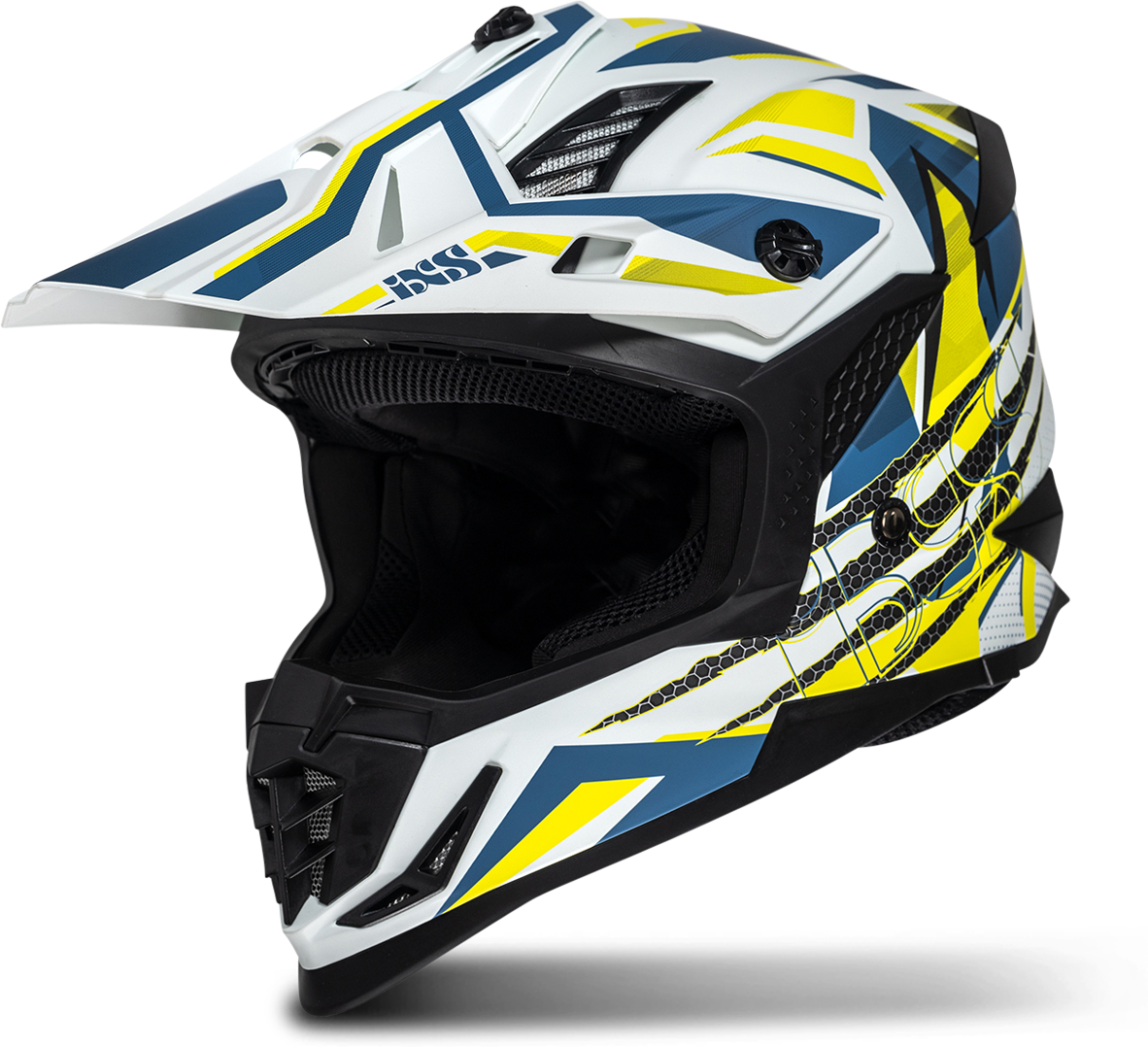 iXS Casco Integral  363 2.0 Blanco Mate-Azul-Amarillo Fluo