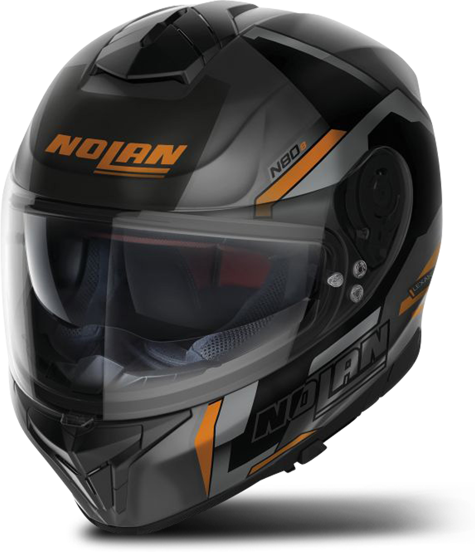 Nolan Casco Integral  N80-8 Wanted N-Com Negro-Naranja