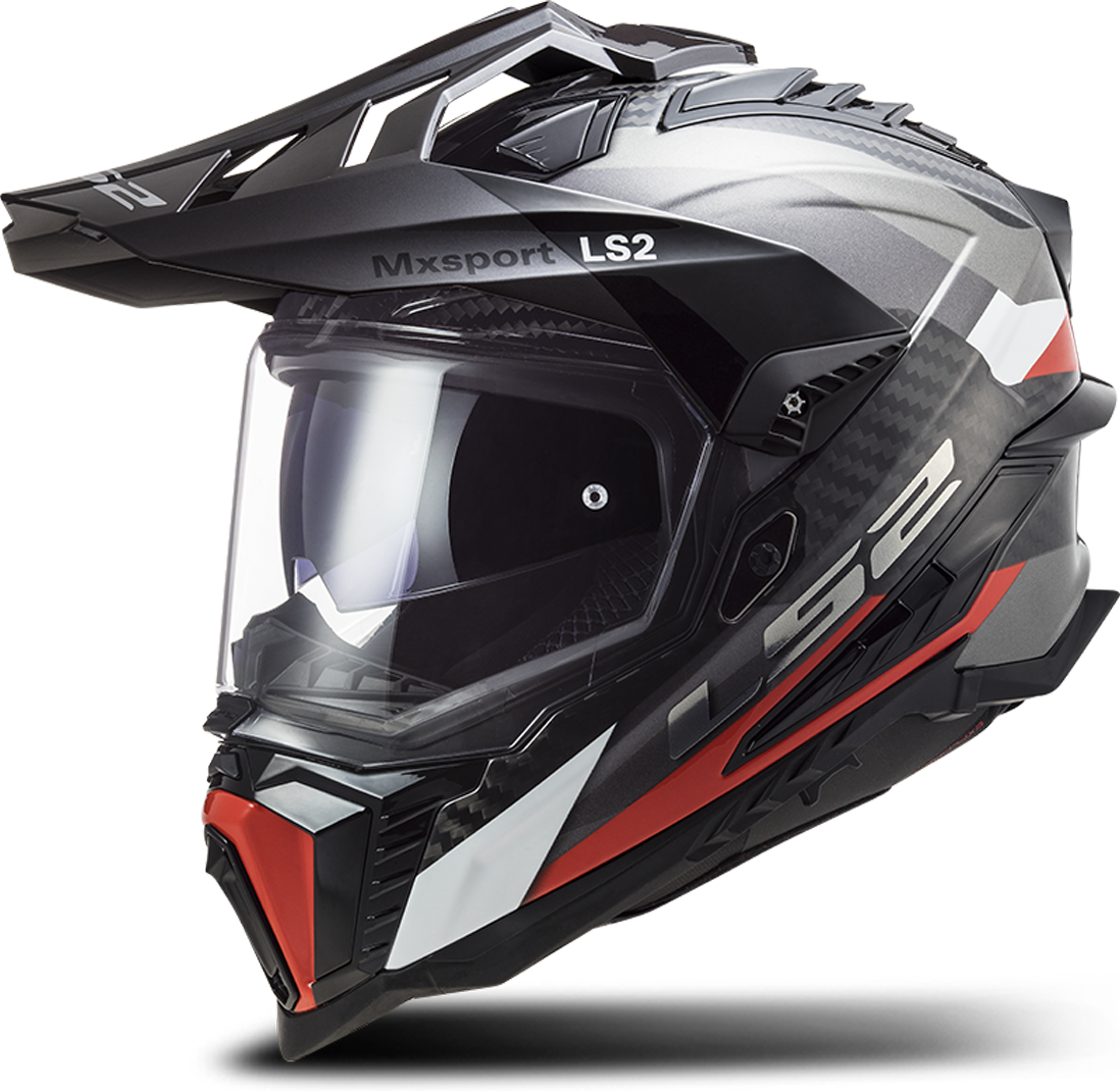 LS2 Casco Adventure  MX701 C EXPLORER Frontier Titanio Brillante-Rojo