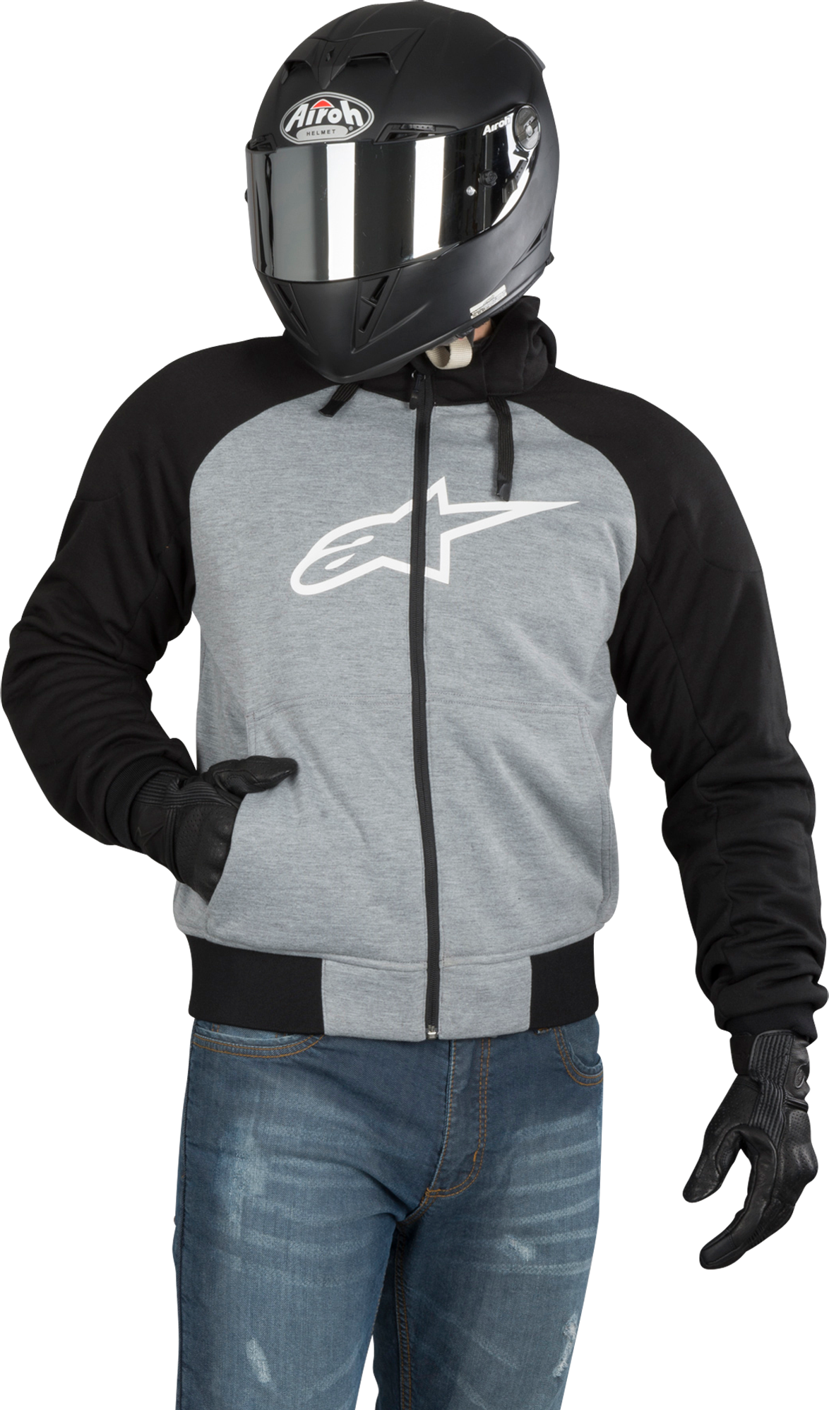 Alpinestars Chaqueta con capucha de Moto  Chrome Sport Gris-Negro