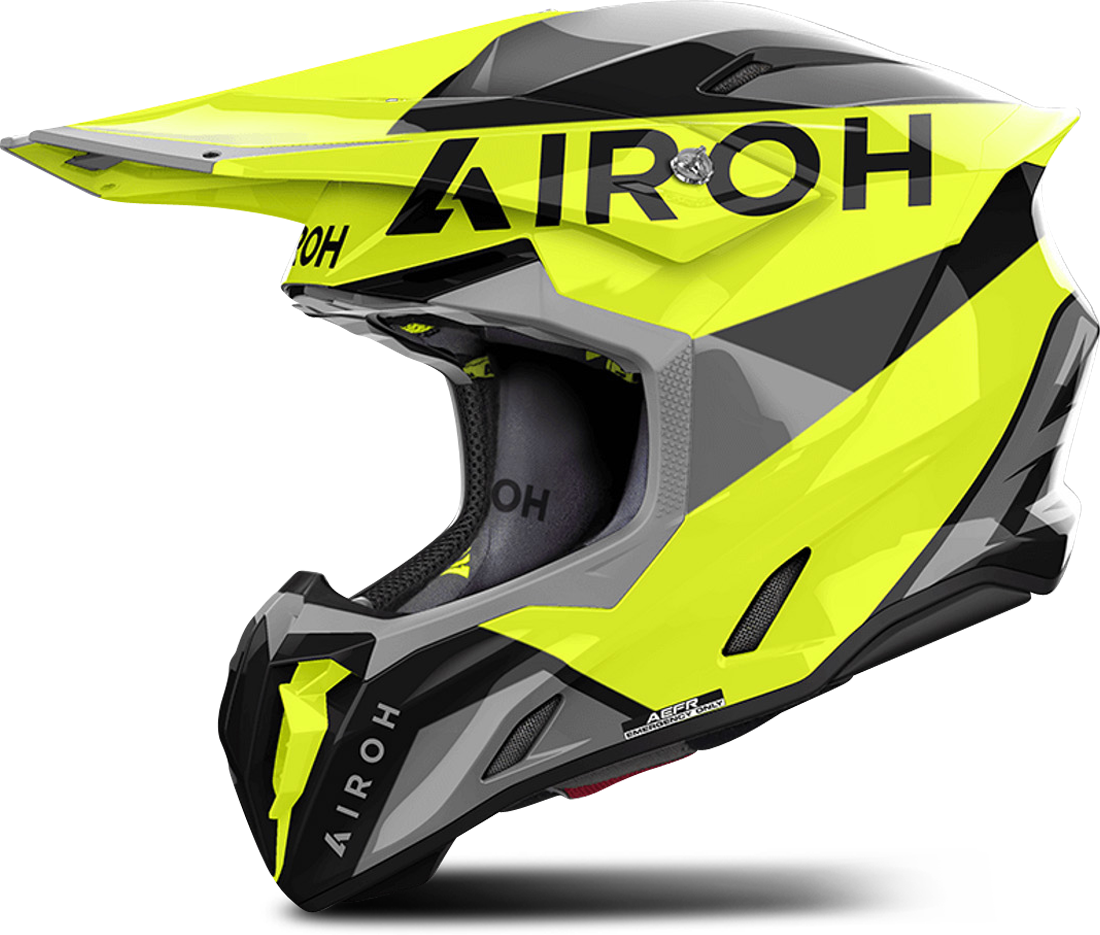 Airoh Casco de Cross  Twist King 3 Amarillo Brillante