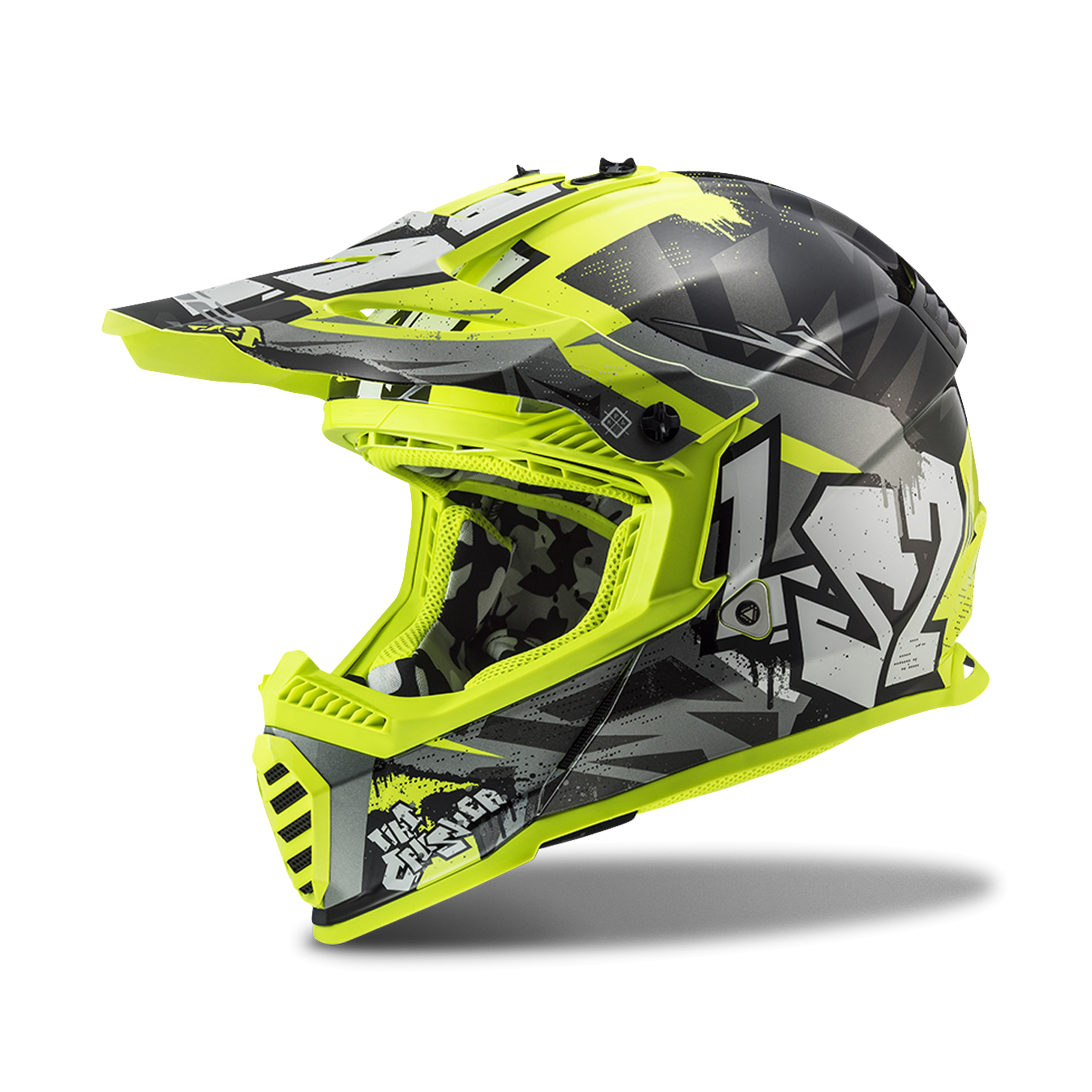 LS2 Casco de Cross  MX437 Fast Evo Negro-HiVis