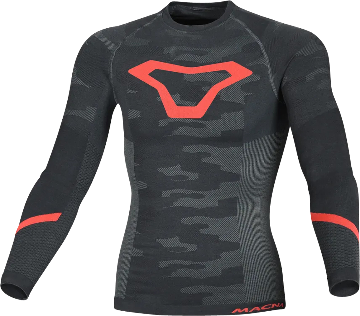 Macna Camiseta Baselayer All-season Negro-Gris-Rojo