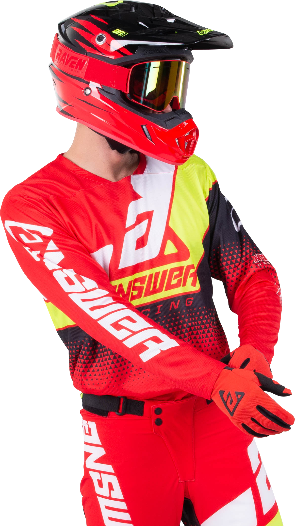 Answer Racing Camiseta de Cross Answer Elite Korza Rojo-Blanco-Negro