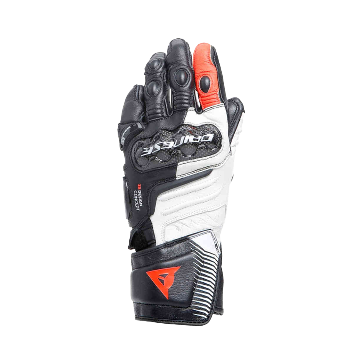 Dainese Guantes de Moto para Mujer  Carbon 4 Long Negro-Blanco-Rojo Fluo