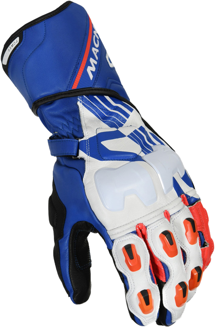 Macna Guantes de Moto  Power Track Blanco-Azul