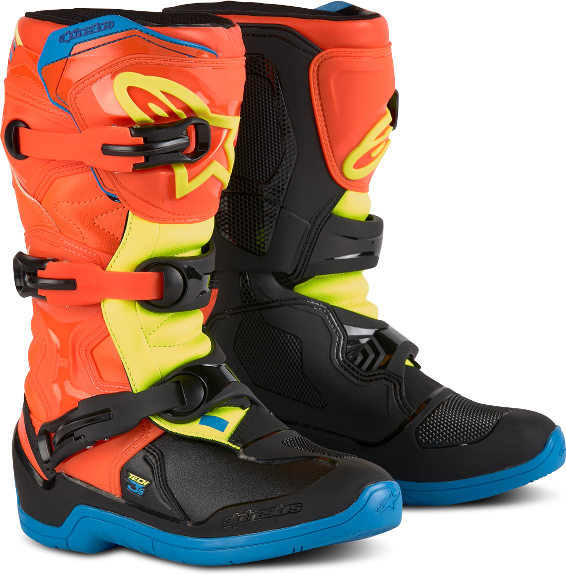 Alpinestars Botas de Cross Niño  Tech 3S Naranja-Azul-Amarillo Fluo