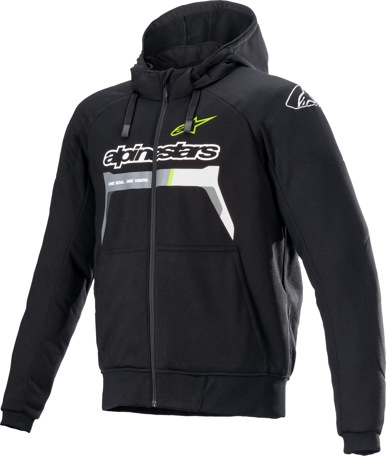 Alpinestars Sudadera para Moto  Chrome Ignition Negro-Amarillo Fluo