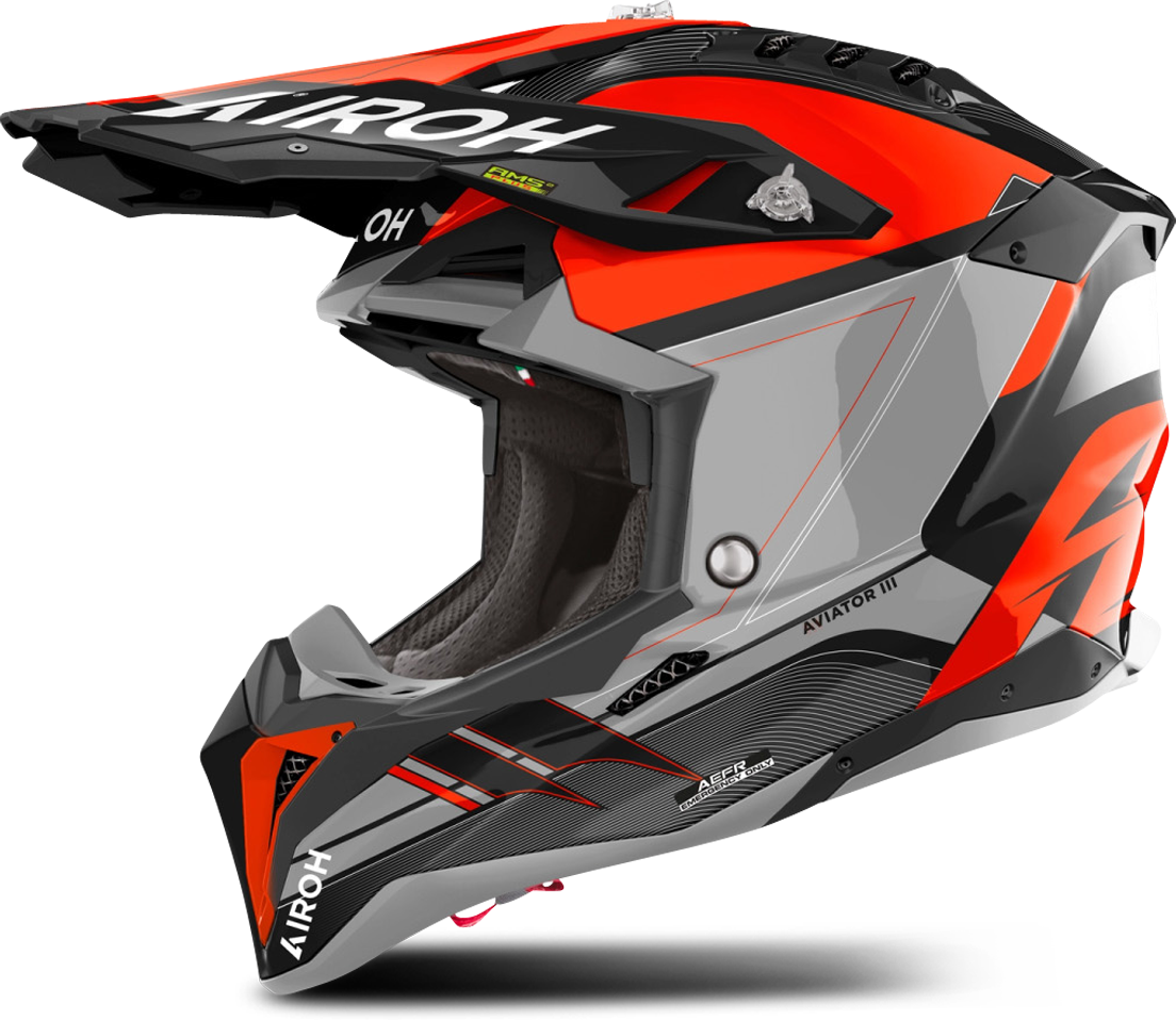 Airoh Casco de Cross  Aviator 3 Saber Naranja Brillante