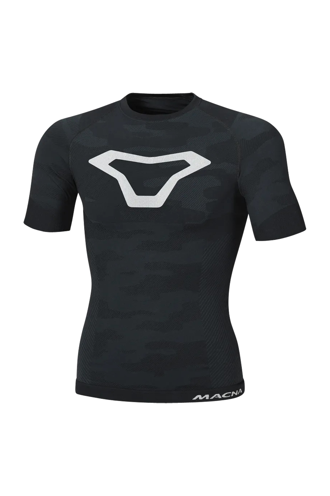 Macna Camiseta de Moto  Baselayer Summer Negro-Gris-Plateado