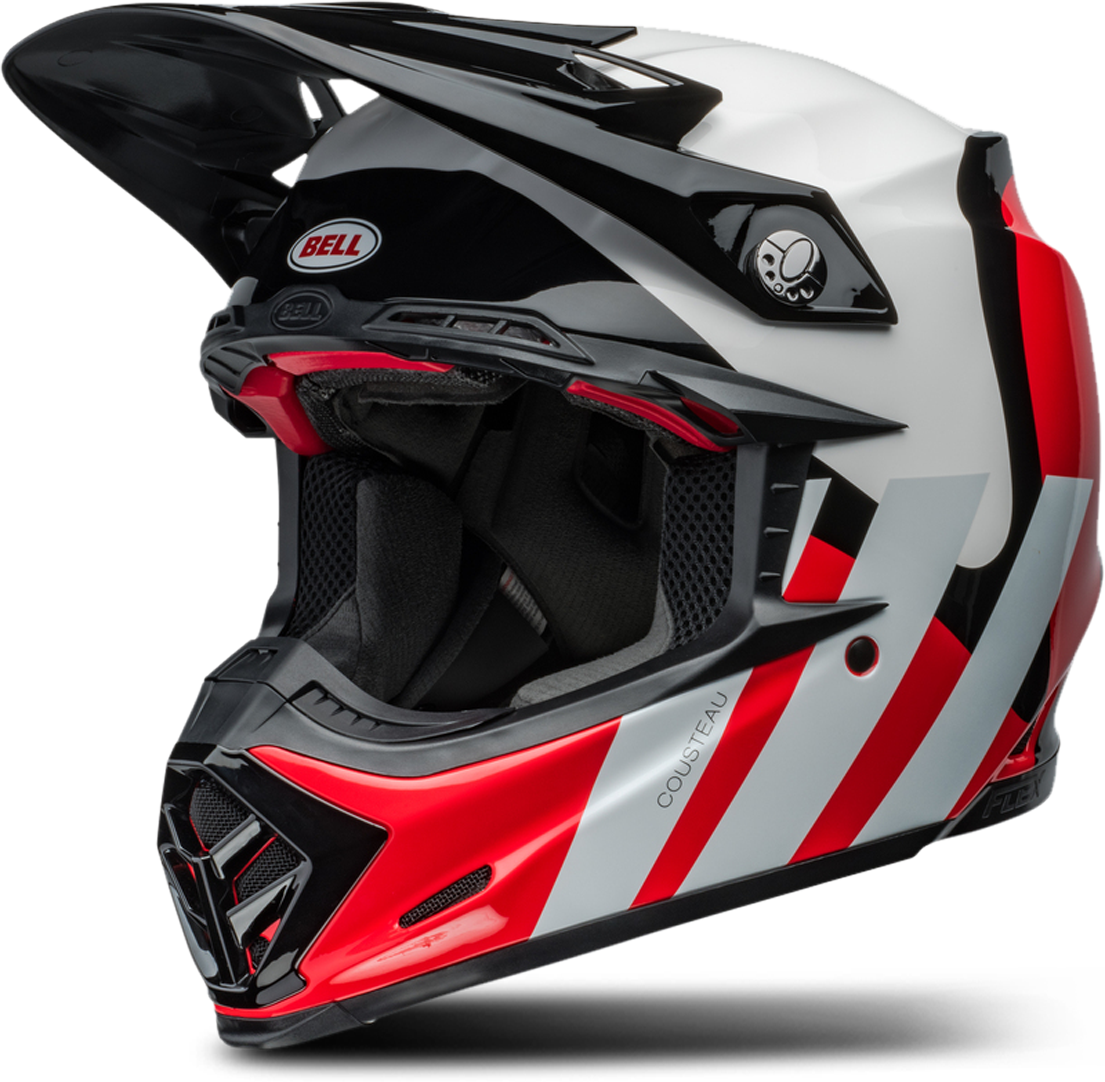 BELL Casco de Cross  Ps Moto-9S Flex Blanco-Rojo