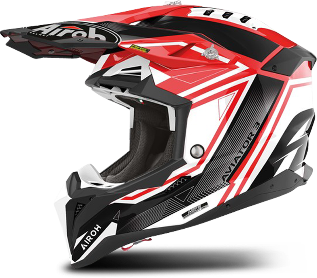 Airoh Casco de Cross  Aviator 3 League Rojo