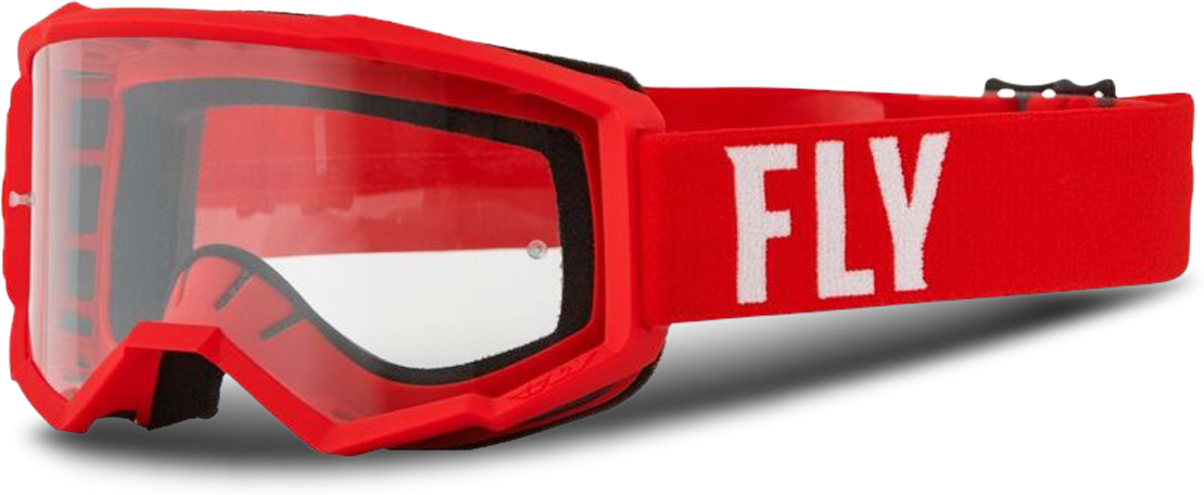 FLY Racing Gafas de Cross  Focus Rojo-Transparente