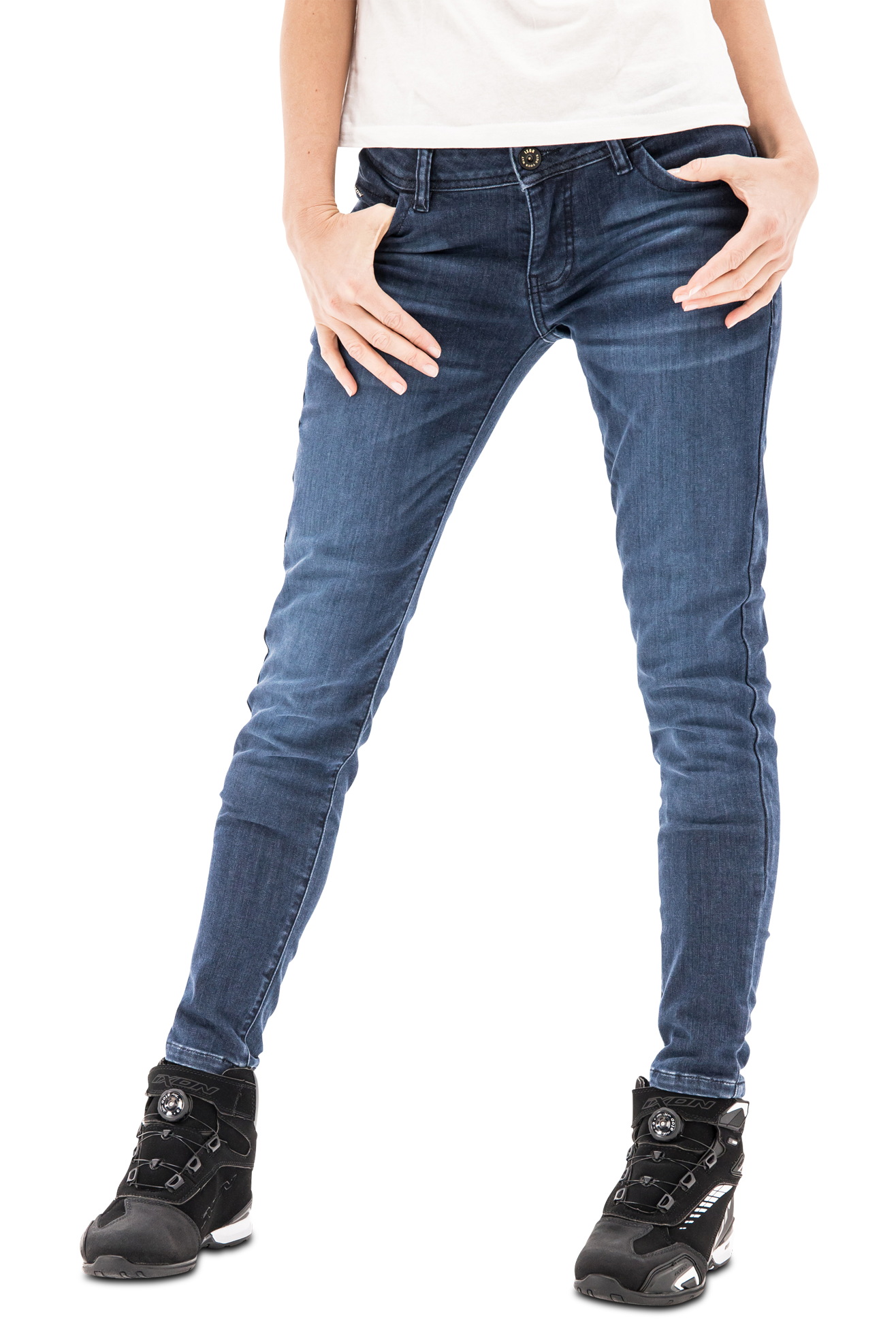 Ixon Pantalones de Moto para Mujer  Judy Azul Medio