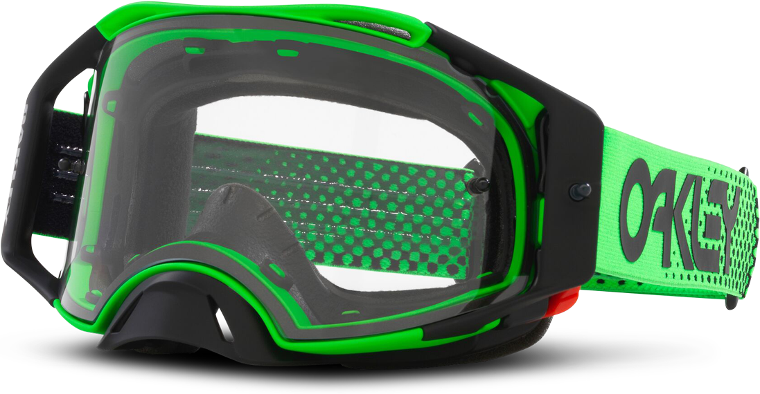 Oakley Gafas de Cross  Airbrake Moto-Verde con Transparente