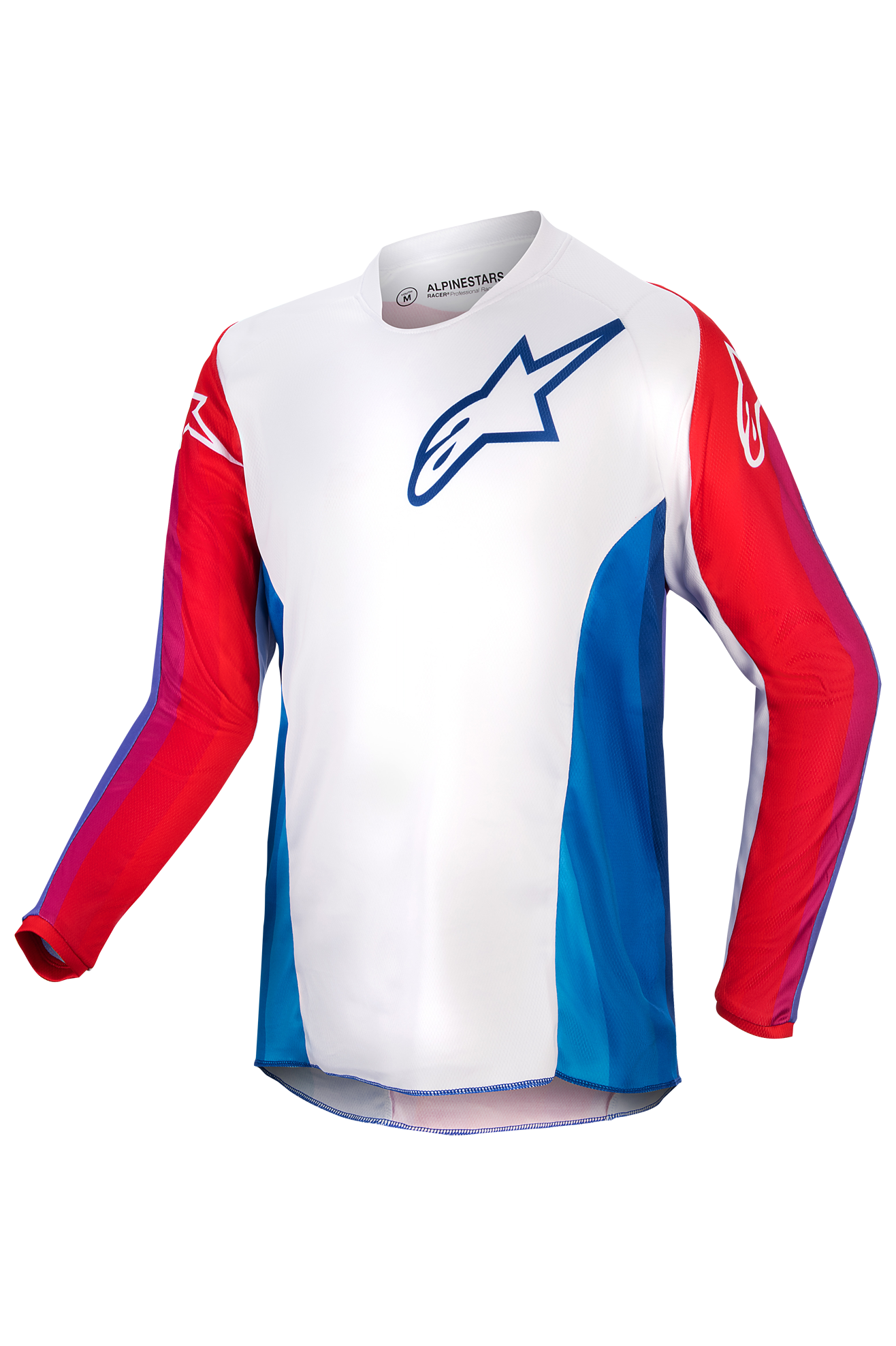 Alpinestars Camiseta de Cross Niño  Racer Pneuma Azul-Rojo Marte-Blanco