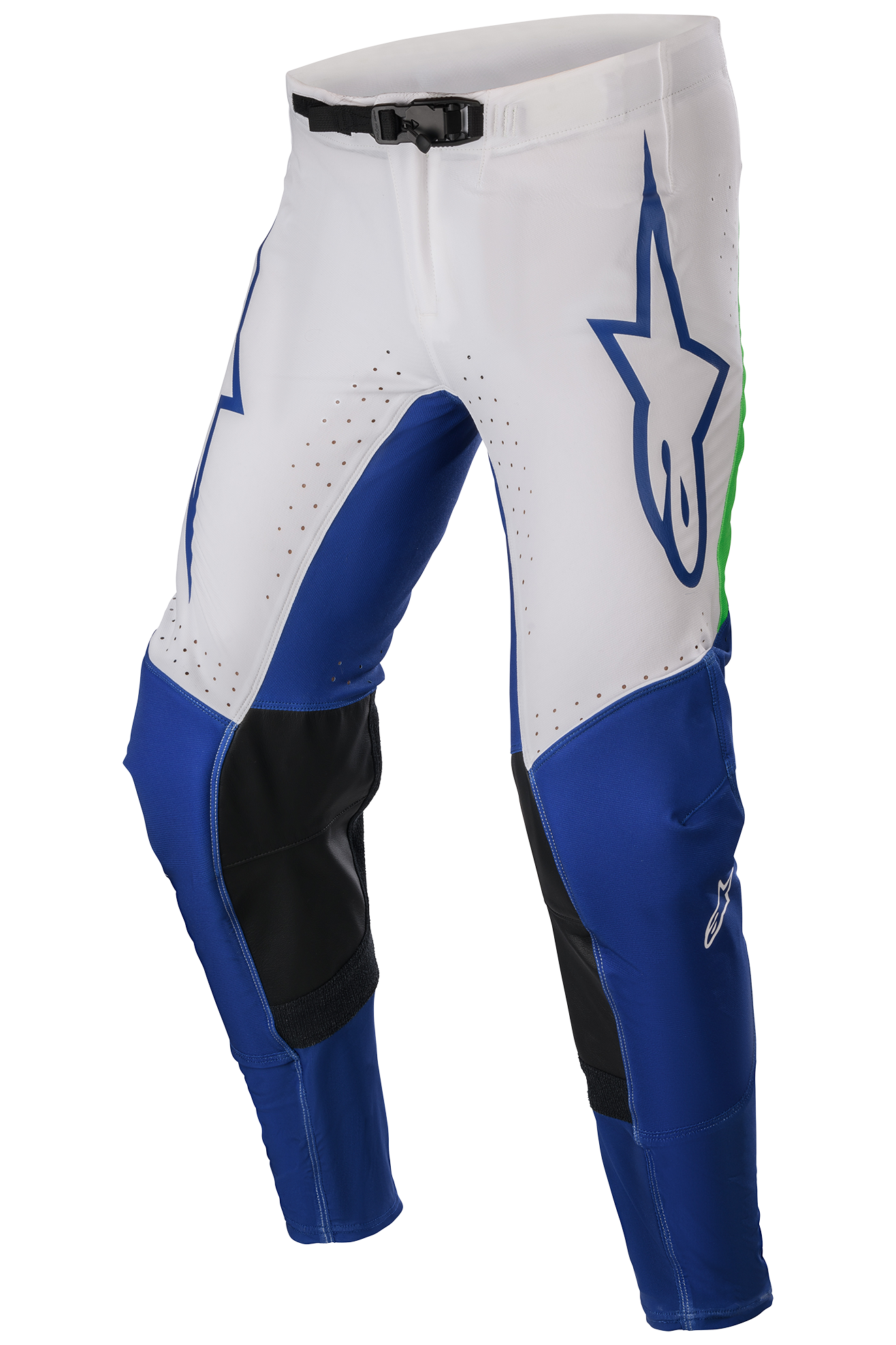 Alpinestars Pantalones de Cross  Supertech Risen Azul Rayo-Blanco-Verde Flúor