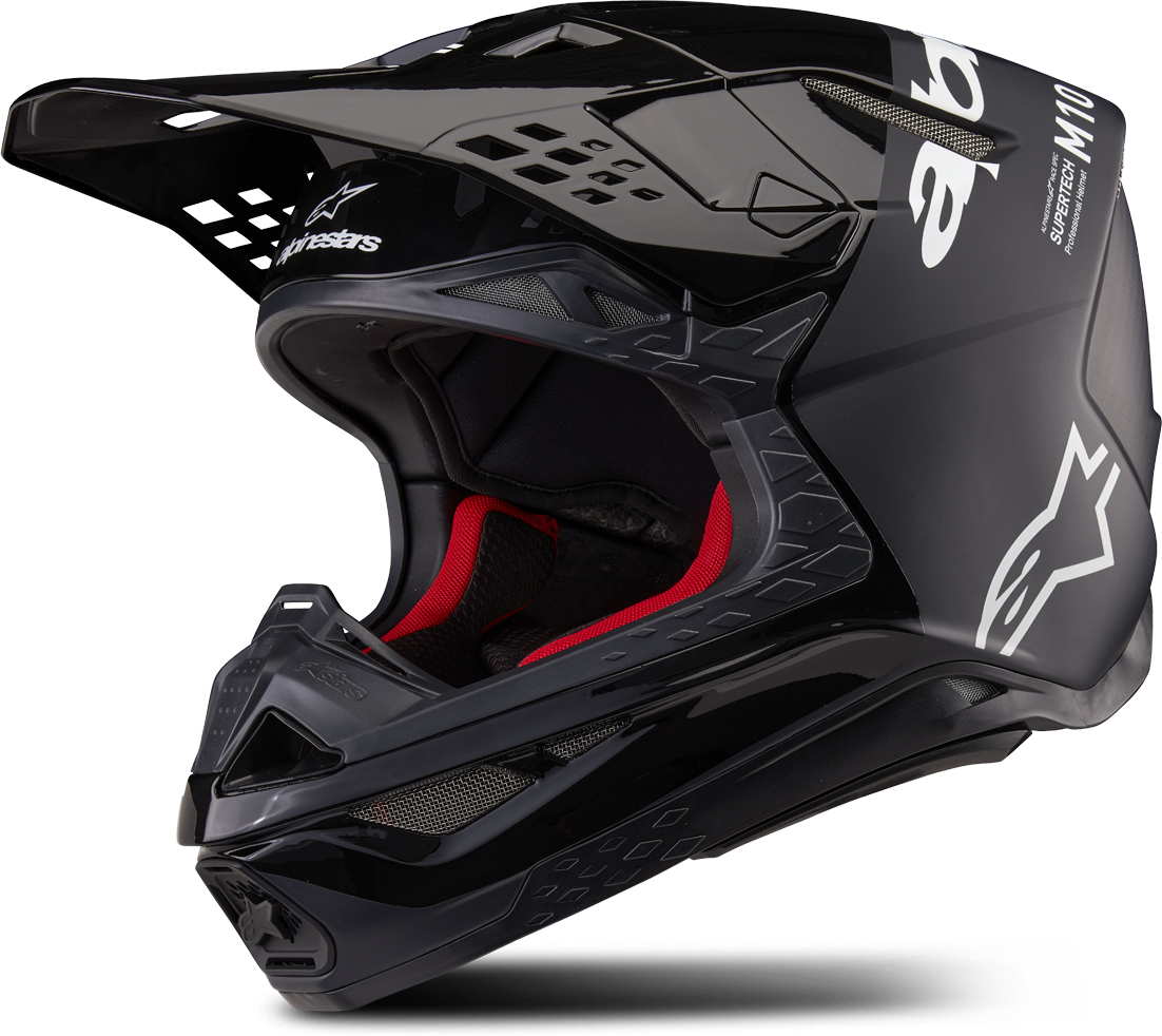 Alpinestars Casco de Cross  Supertech S-M10 Flood Negro-Gris Oscuro