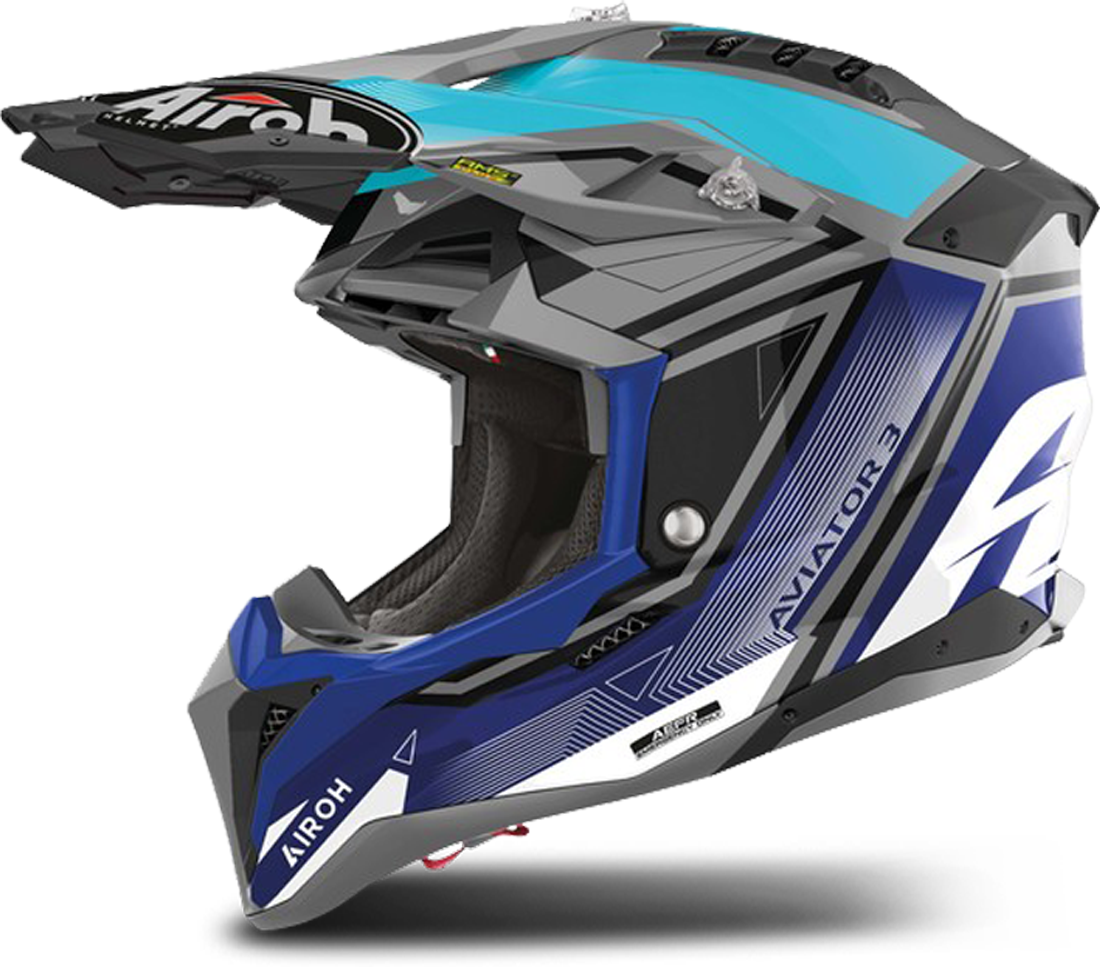 Airoh Casco de Cross  Aviator 3 League Azul