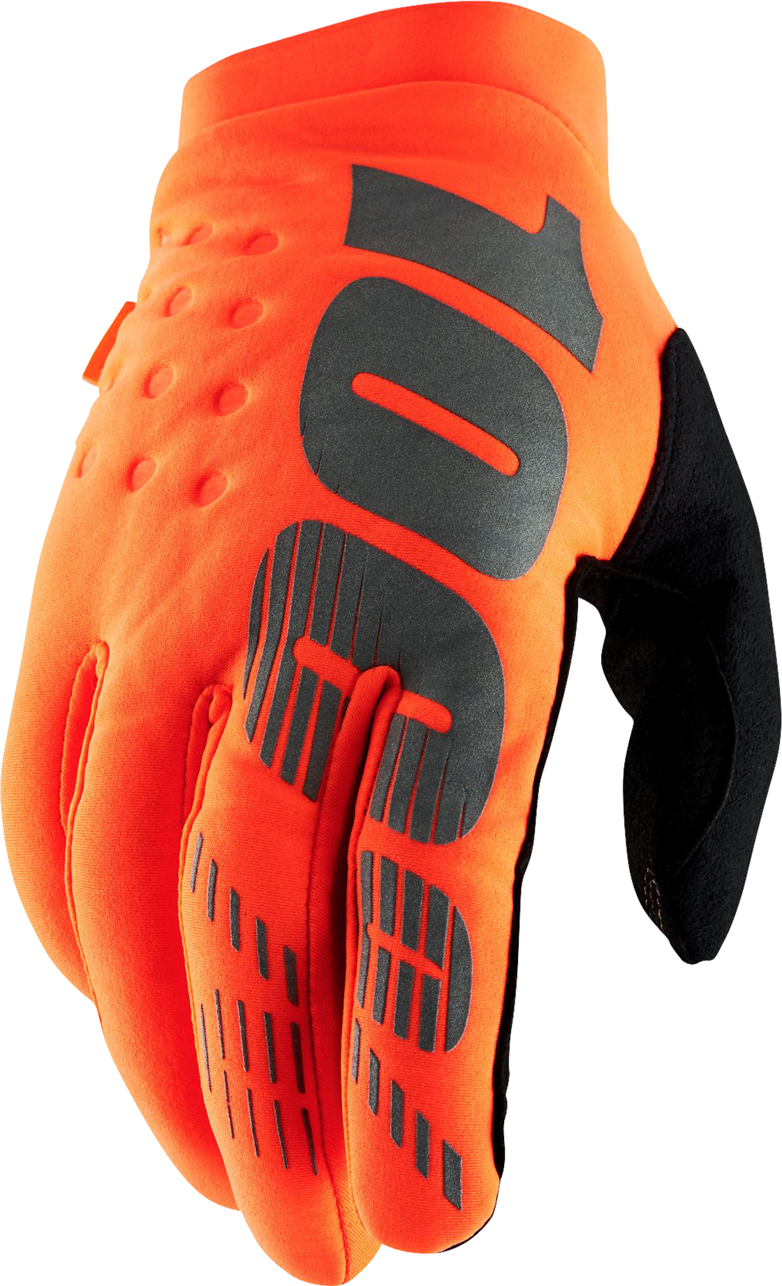 100% Guantes de Cross Niño  Brisker Negro-Naranja Fluo