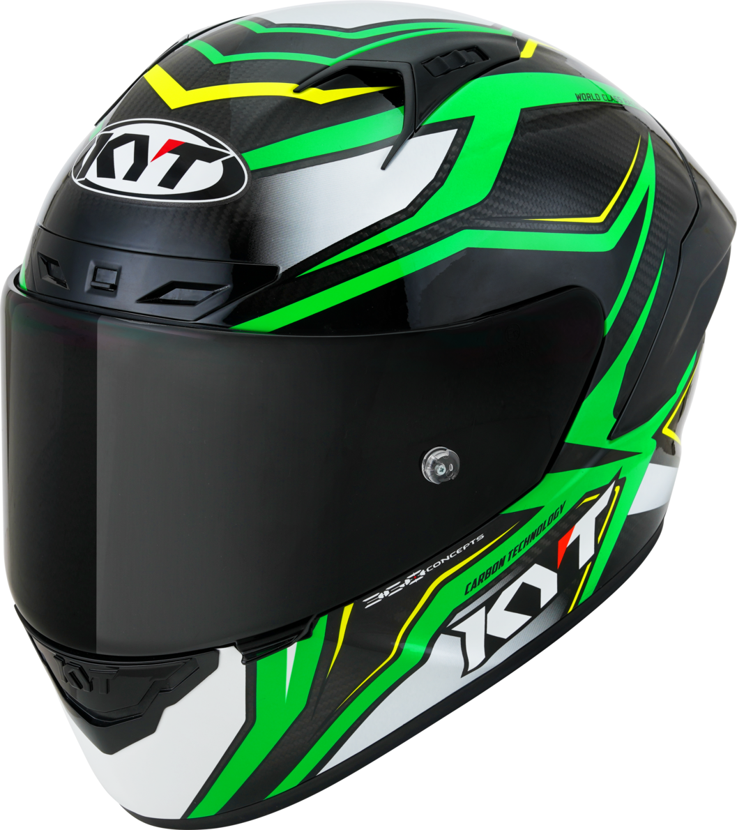 KYT Casco Integral  NZ-Race Carbon Stride Verde Flúor