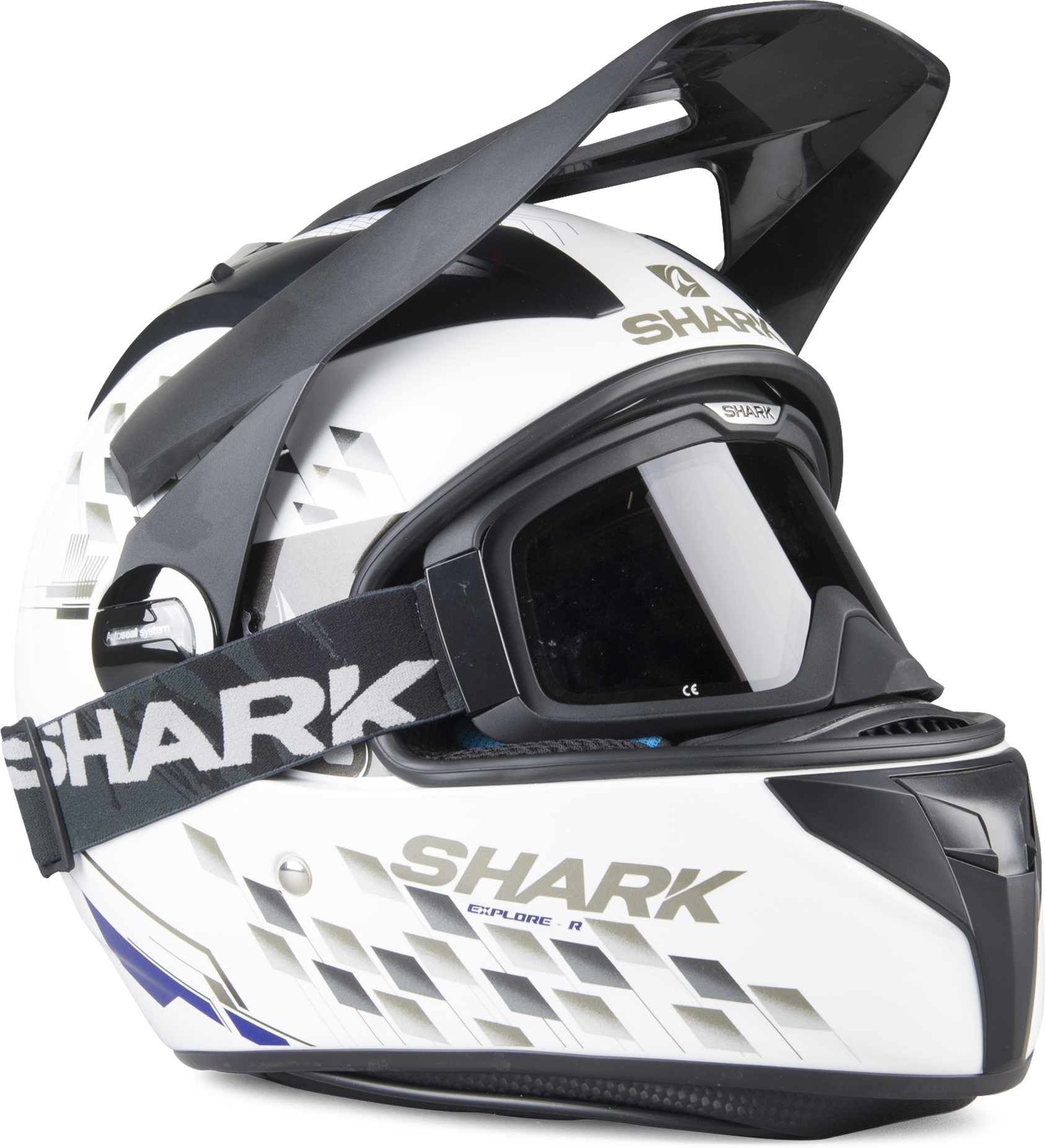 Shark Casco Adventure  Explore-R Arachneus Blanco-Gris-Azul