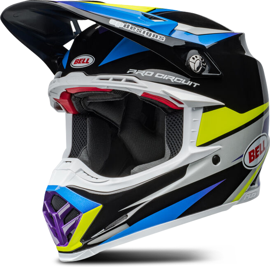 BELL Casco de Cross  Moto-9S Flex Negro-Azul