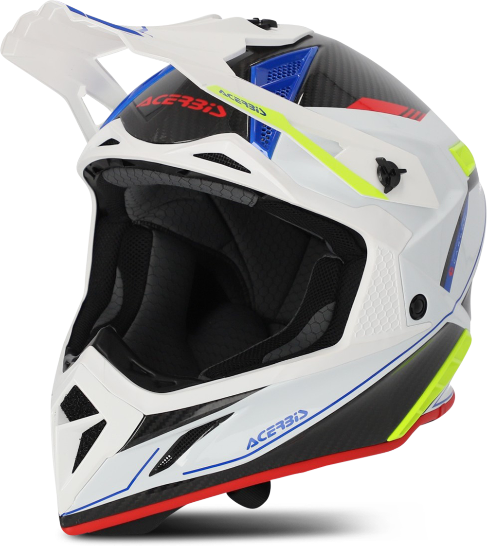 Acerbis Casco de Cross  Steel Carbon Blanco- Negro