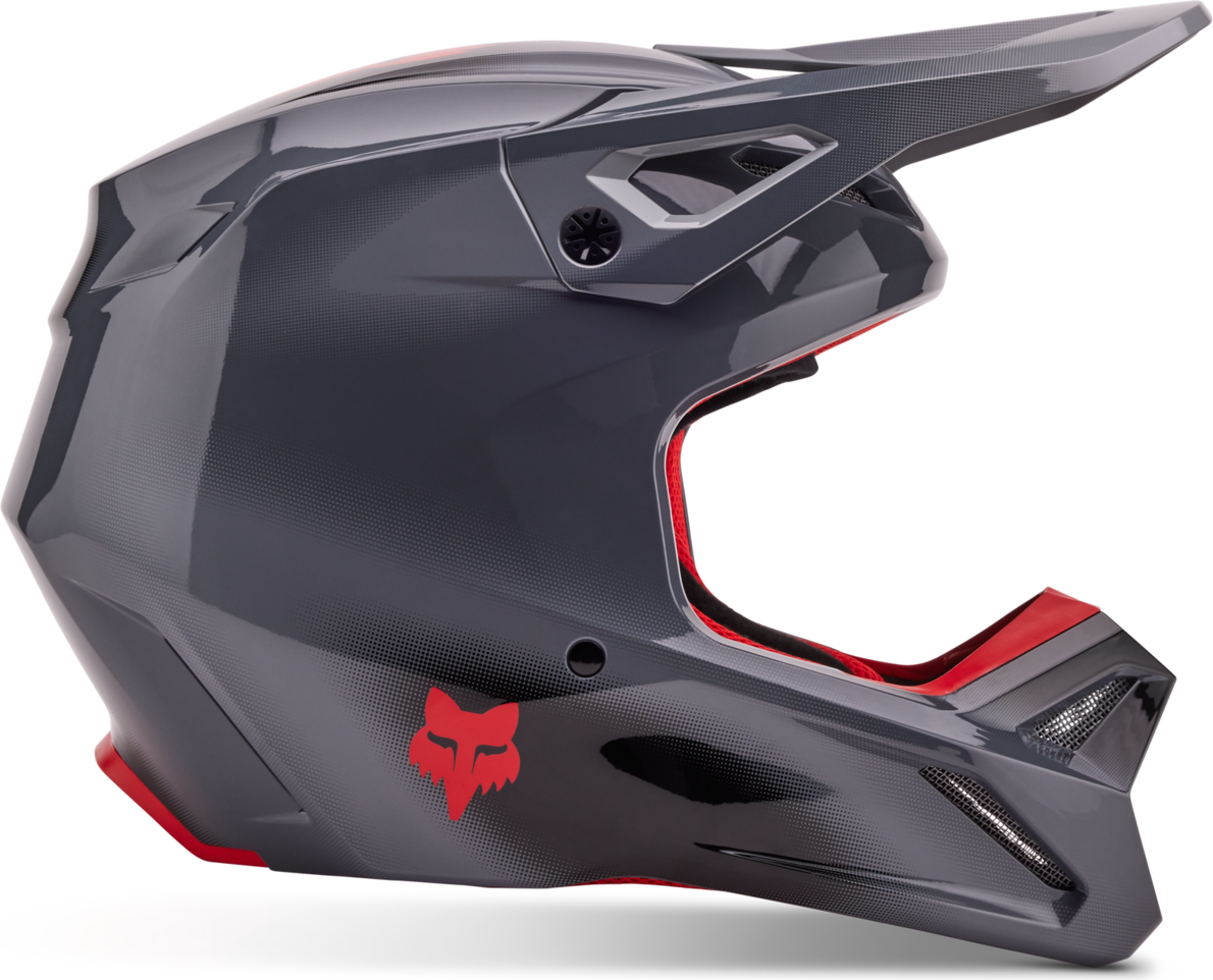 FOX Casco de Cross  V1 Interfere Gris-Rojo