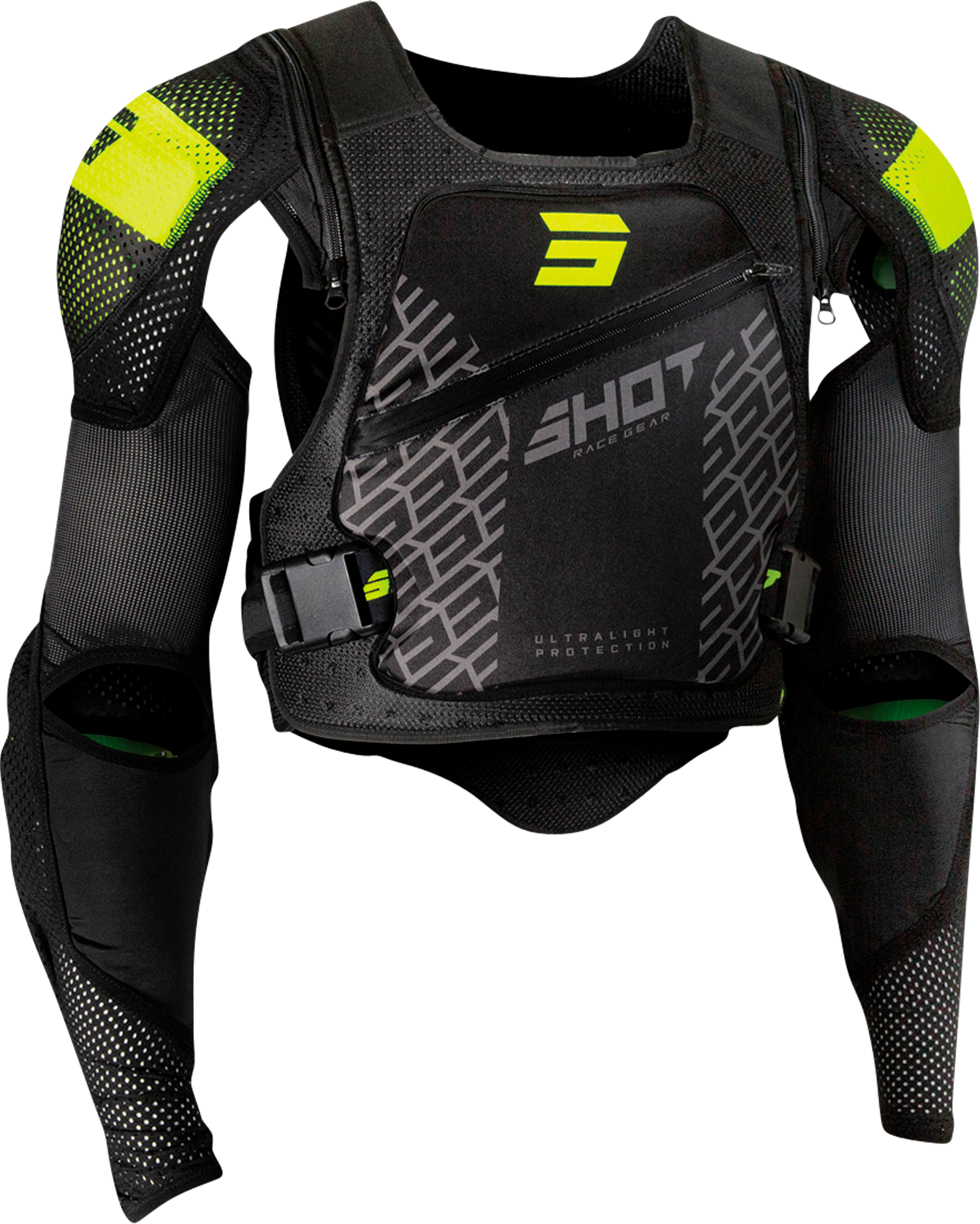 Shot Race Gear Chaqueta de Protección Shot Ultralight 2.0 Niño Negro-Amarillo