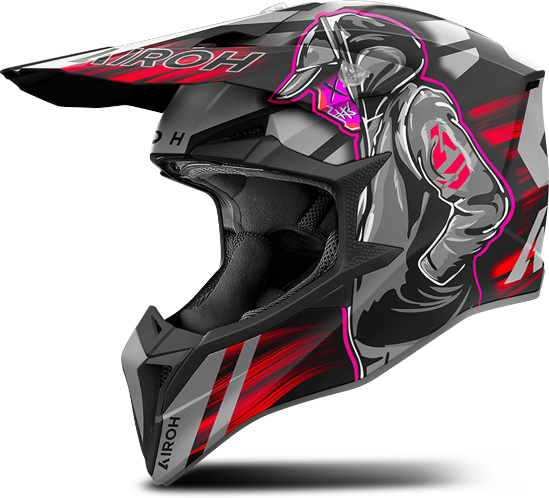 Airoh Casco de Cross  Wraap Cyber Rojo Mate