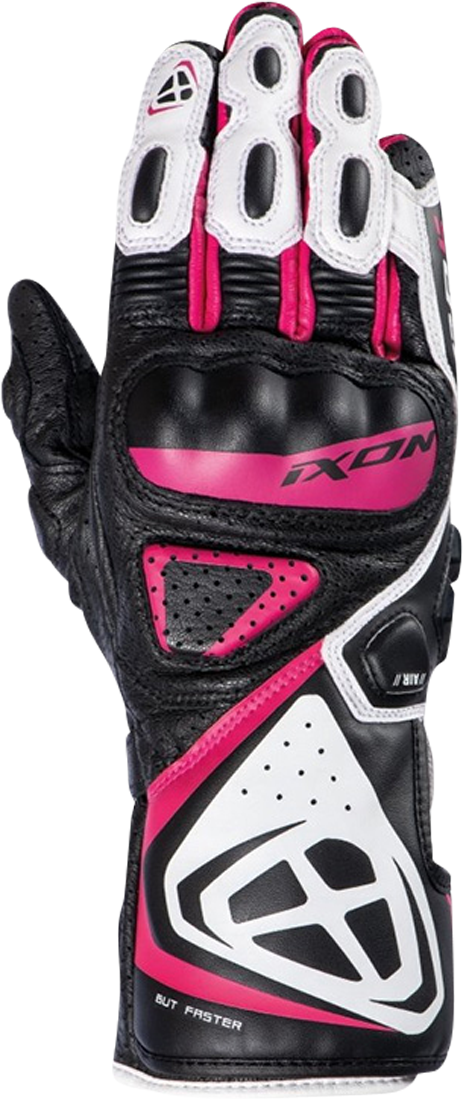 Ixon Guantes de Moto para Mujer  GP5 Air Negro-Blanco-Fúcsia