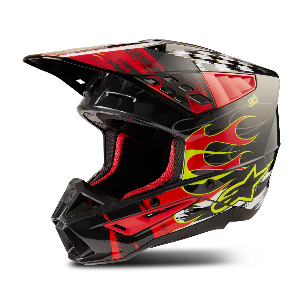 Alpinestars Casco de Cross  SM5 Rash Gris Oscuro-Rojo