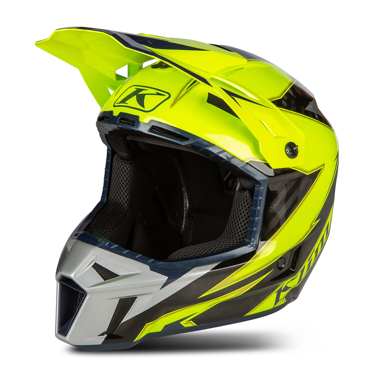 KLIM Casco de Cross  F3 Carbon Lightning HiVis