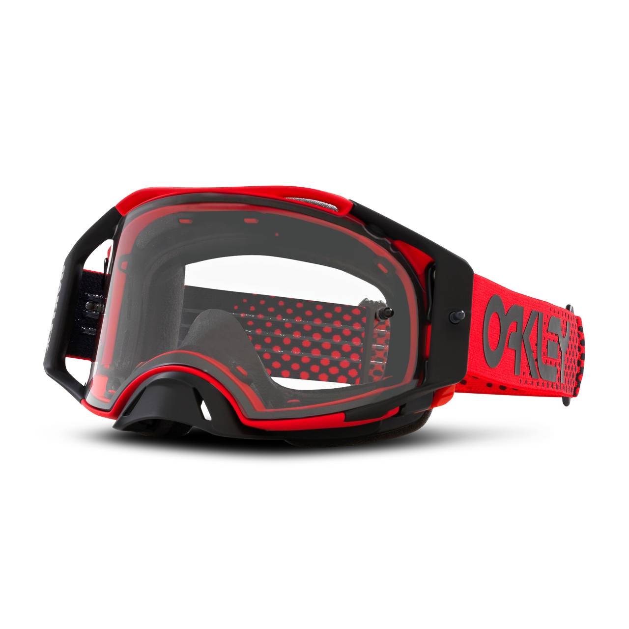 Oakley Gafas de Cross  Airbrake Moto-Rojo con Transparente