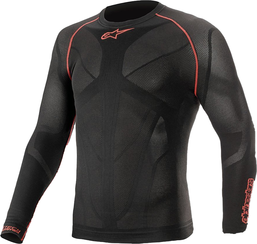 Alpinestars Camiseta Técnica  Ride Tech V2 LS Summer Negro-Rojo