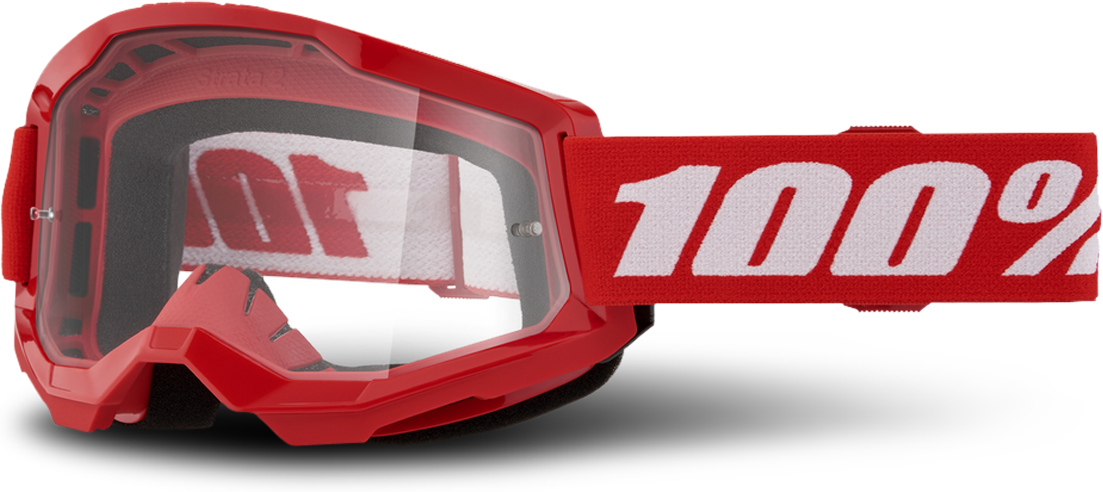 100% Gafas de Cross Niño  Strata 2 Rojo-Transparente