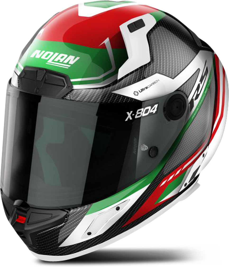 Nolan Casco Integral  X-804 RS Ultra Carbon Rojo-Verde-Blanco