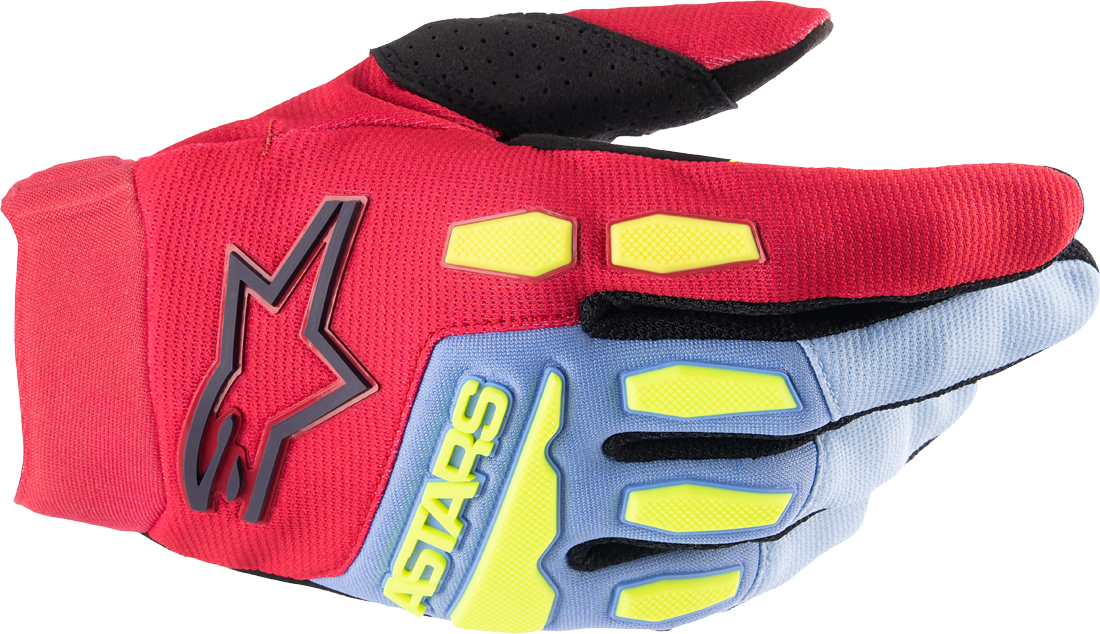 Alpinestars Guantes de Cross  Full Bore Azul Claro-Rojo-Negro