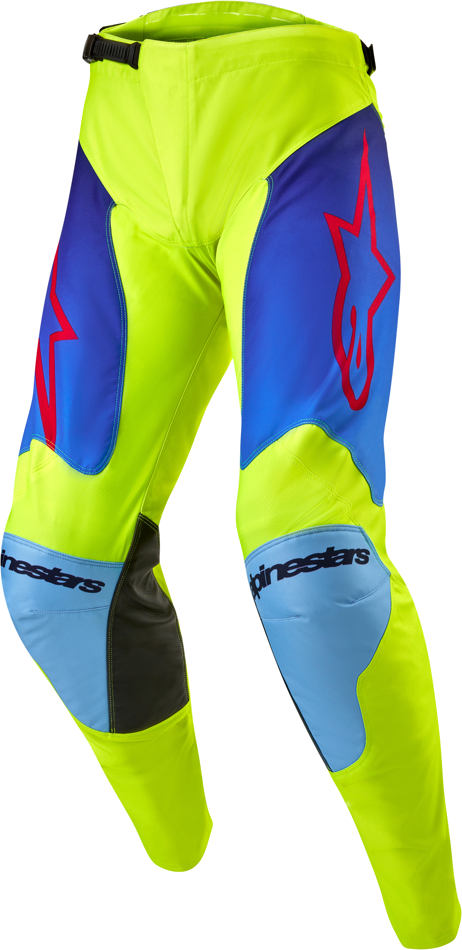 Alpinestars Pantalones de Cross  Racer Hoen Amarillo Fluo-Azul-Azul Marino Noche