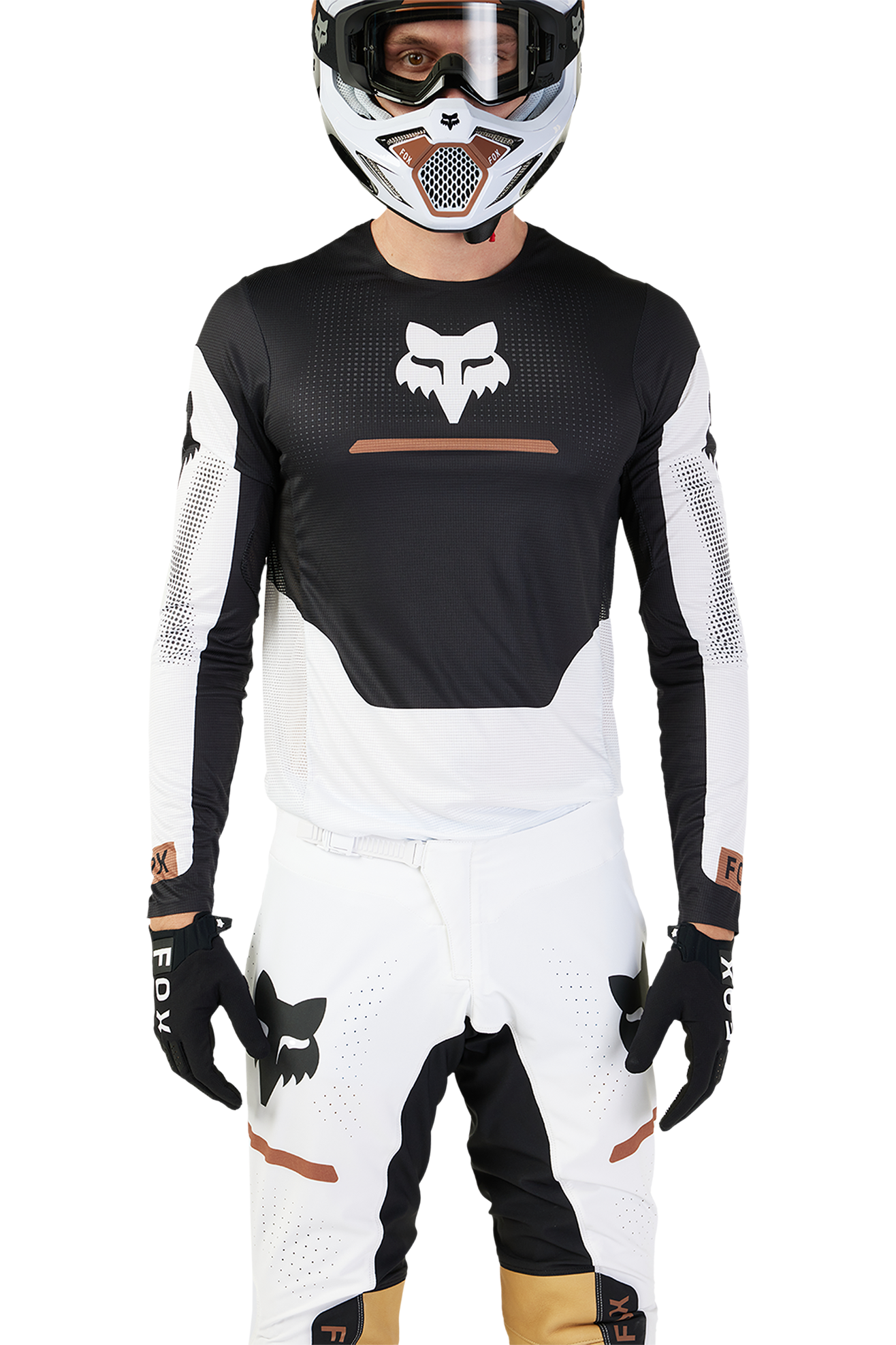 FOX Camiseta de Cross  Flexair Optical Negro-Blanco