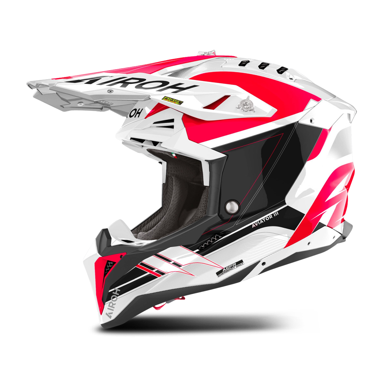 Airoh Casco de Cross  Aviator 3 Saber Rojo Brillante