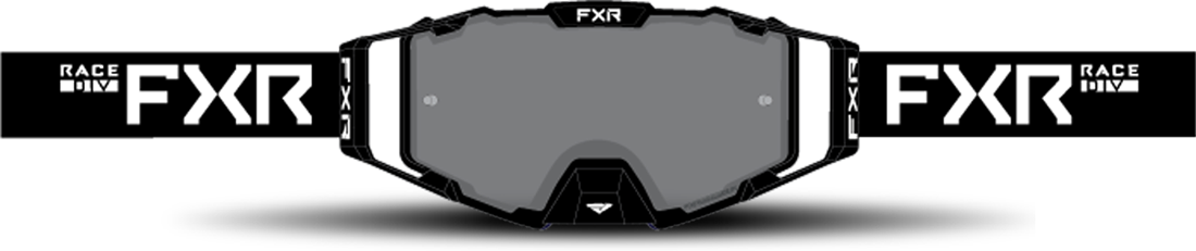 FXR Gafas de Cross  Combat Lente Ahumada Negro-Blanco