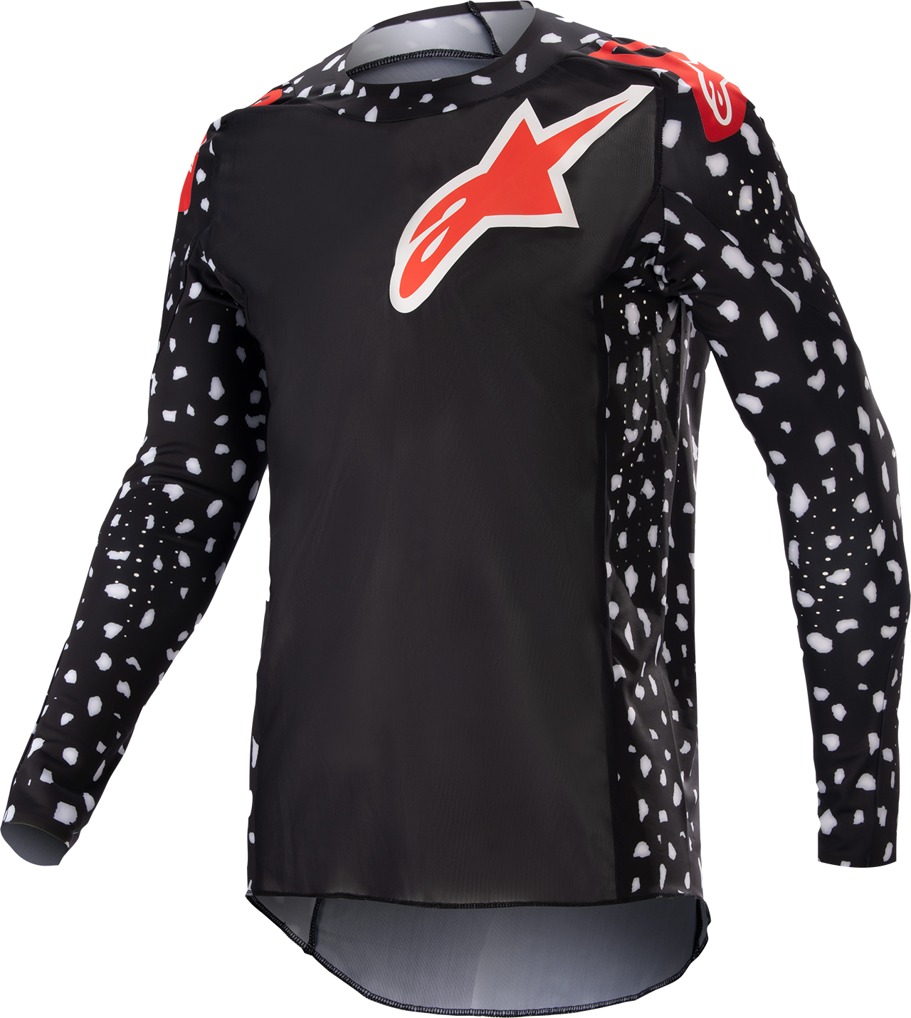 Alpinestars Camiseta de Cross  Supertech North Negro-Rojo Neón