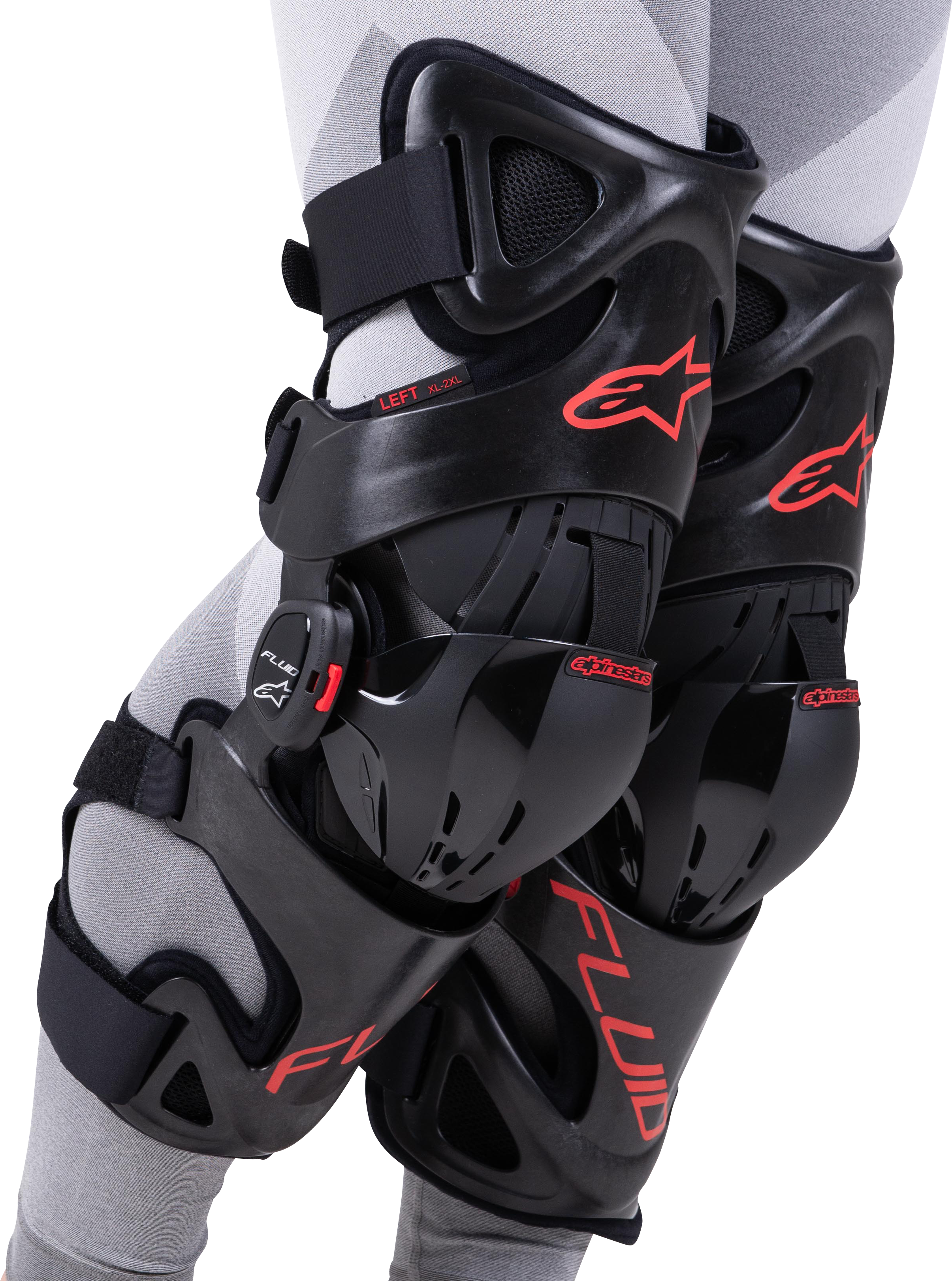 Alpinestars Rodilleras  Fluid Pro Negro-Rojo