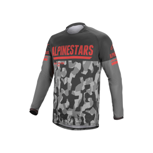 Alpinestars Camiseta de Cross  Venture R Gris-Camuflaje-Rojo (XL)