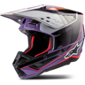 Alpinestars Casco de Cross  SM5 Sail Violeta-Negro-Plateado