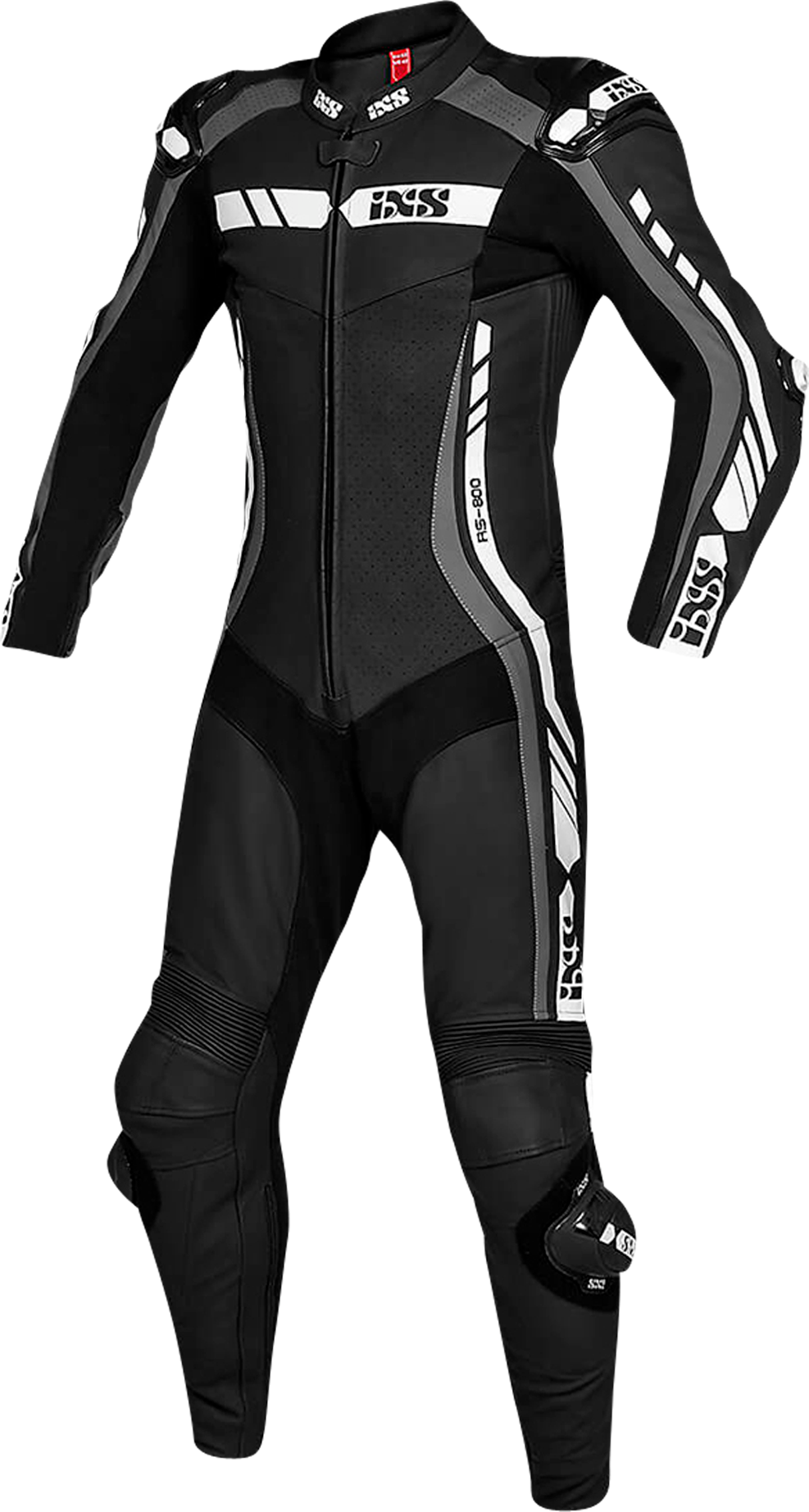 iXS Mono de cuero  RS-800 Negro-Gris-Blanco