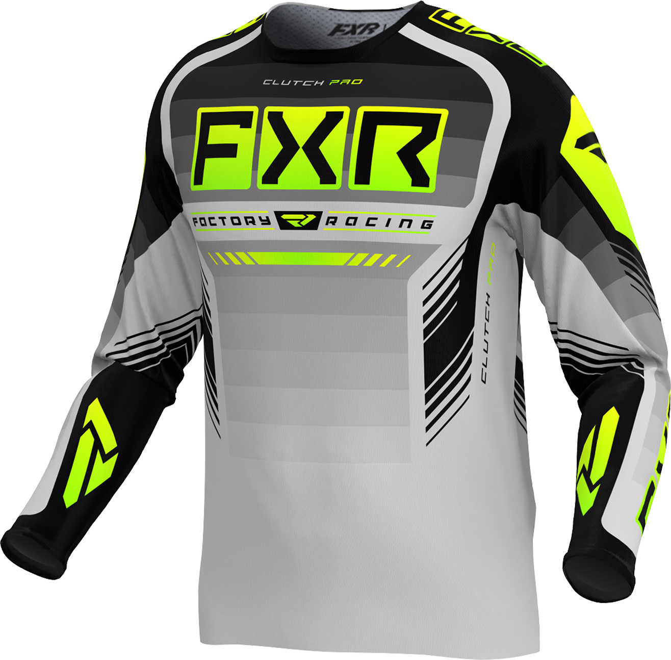 FXR Camiseta de Cross  Clutch Pro Gris-Hivis