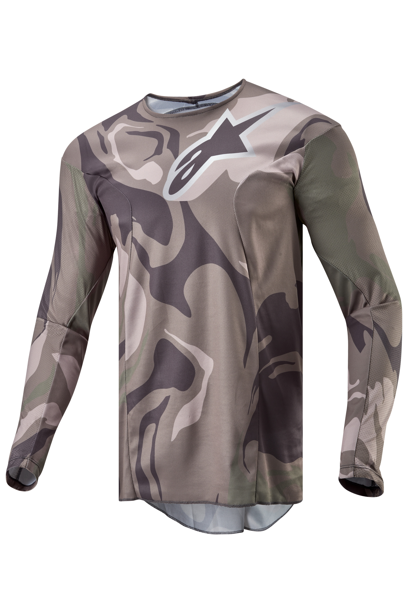 Alpinestars Camiseta de Cross  Racer Tactical Verde Militar-Camuflaje-Marrón